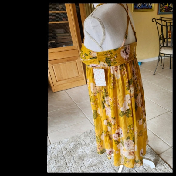 NWT Free People Mirage Tunic Tank Babydoll Yellow Fairy Whimsical Size Small● - Picture 5 of 10
